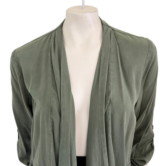 SANCTUARY Draped Front Chambray Anorak Jacket in Army Green  SZ M - Picture 2 of 9